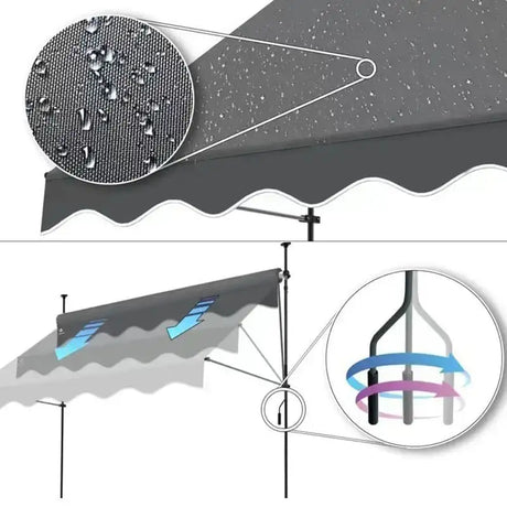 Awnings Rain and Snow Resistant UV Resistant Folding and Telescopic Canopy Tent Outdoor Garden Balcony Roof Courtyard Sunshade - Lootquake