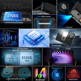 8849 TANK PAD E Unihertz Tablette projecteur robuste Smartphone 10,95 pouces 120 Hz 24 Go 512 Go 21 000 mAh 32 MP + 50 MP 66 W Téléphone Tablette