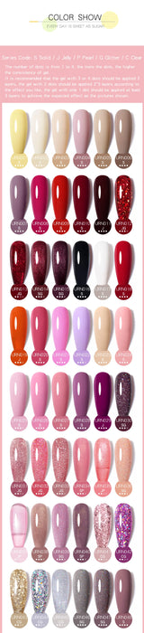 URSUGAR 7.5ml Solid Color Gel Polsih Classic Matte Glossy DIY Nail Art Trendy Reflective Glitter Nail Gel UV LED Soak Off