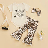 Toddler Girls Cute Summer Set Sleeveless Floral Print Romper with Ruffle Trim and Matching Bow Headband Adorable Outfit for - Lootquake
