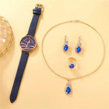5pcs Set Women Fashion Quartz Watch Female Clock Moon Dial Luxury Brand Design Women Watches Simple Ladies Watches - Lootquake