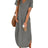 Summer New Women Elegant Solid Color Dress Short Sleeve V-Neck Cotton Linen Comfortable Loose Pocket Ladies Long Dress Vestidos - Lootquake