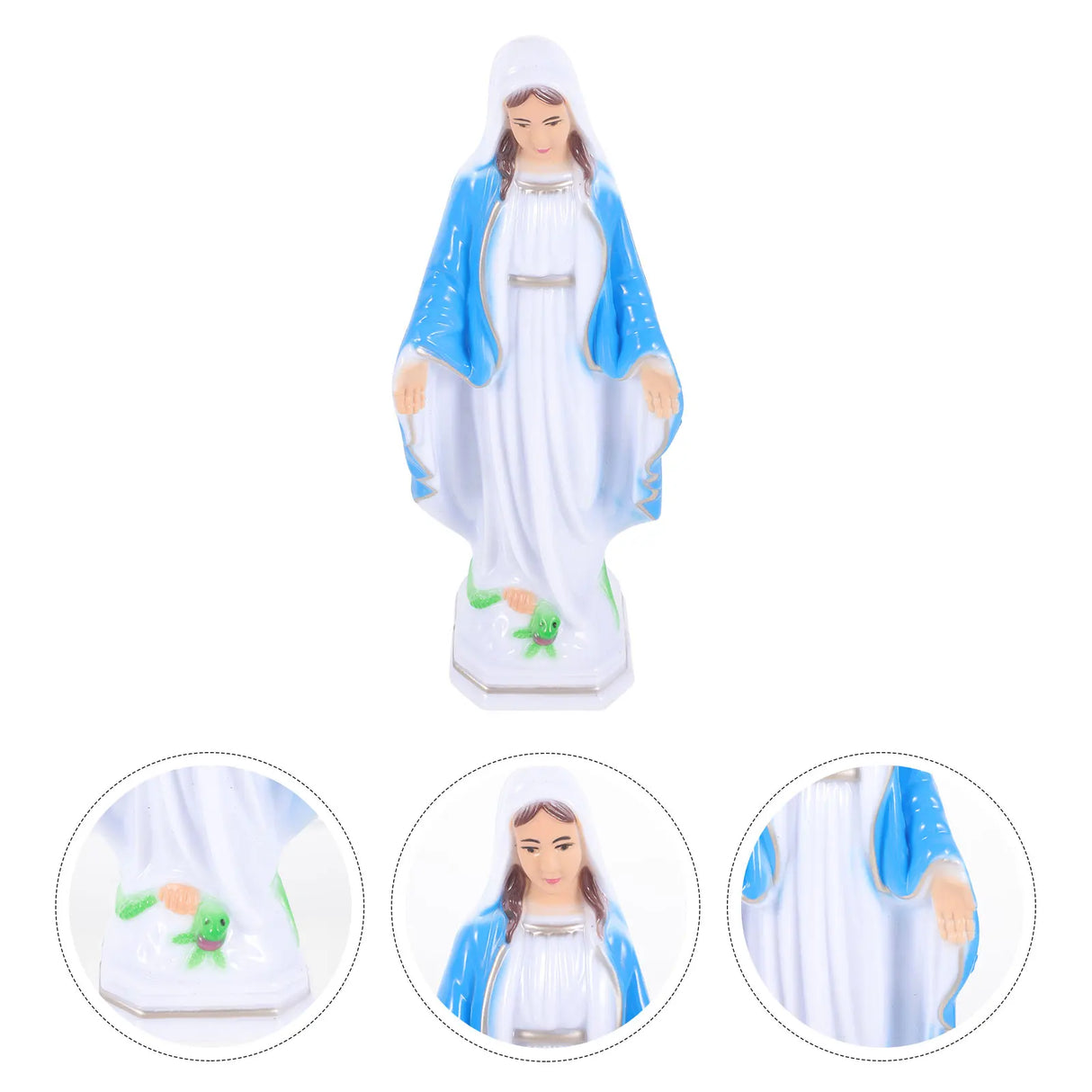 Plastic Virgin Statue Virgin Statue Mini Religious Decor Catholicism Adornment Desk Garden Church Sculpture Figurine