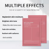 Set de 5 mascarillas de colágeno para dormir, hidratantes, blanqueadoras, translúcidas, finas, suaves y delicadas, para el cuidado facial nocturno.