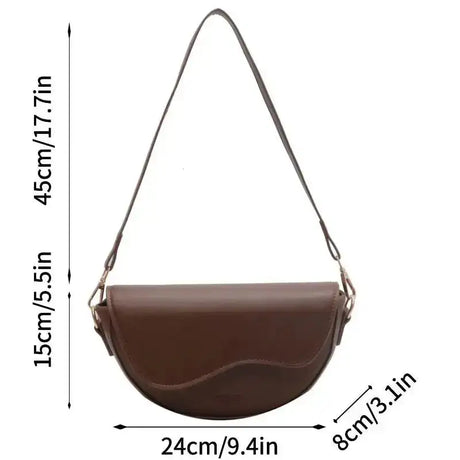 Small PU Leather Saddle Armpit Bags for Women 2024 Summer Chain Shoulder Crossbody Bag Ladies Vintage Underarm Handbags bolsa - Lootquake
