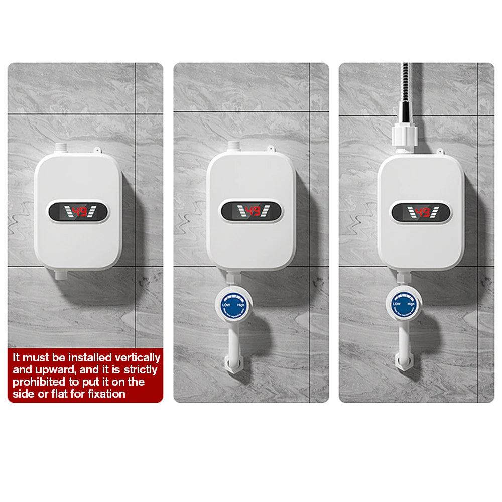 Chauffe-eau instantané 3500 W, robinet de salle de bain, prise UE, affichage numérique, pour maison de campagne, chalet, hôtel