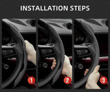 Funda de volante de gamuza a presión para Jeep Renegade Compass Wrangler JK JL Grand Cherokee WK2, accesorios WJ Portachiavi