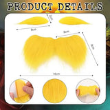 Halloween Party Jumpsuit Orange Costume Yellow Moustache and Eyebrow Baring Orange Bodysuit Masquerade Outfits for Kid and Adult