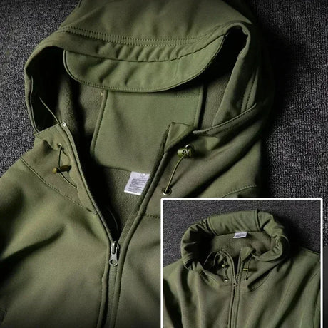 Camo Winter Tactical Sets Men Shark Skin Soft Shell Hooded Jacket+Multi-pocket Straight Cargo Pant 2Pcs Suits Waterproof Set - Lootquake