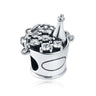 Dije de plata de ley 925 con forma de café, vino tinto, cafetera, copa de champán, compatible con pulseras colgantes originales, joyería DIY para mujer.