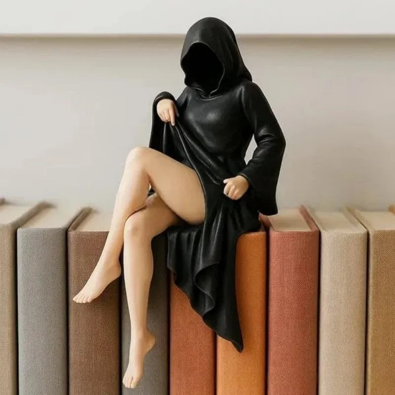 8/10/15cm Mysterious Statue Gothic Black Robe Women Statue Desktop Ornament Lady Statue for Desk Fireplace Shelf Mantel Table