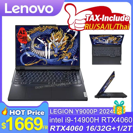 Lenovo LEGION Y9000P 2024 intel i9-14900H core Geforce RTX4060 8GB 16/32GB RAM 1/2TB SSD 16" 2.5K 240Hz Screen - Lootquake