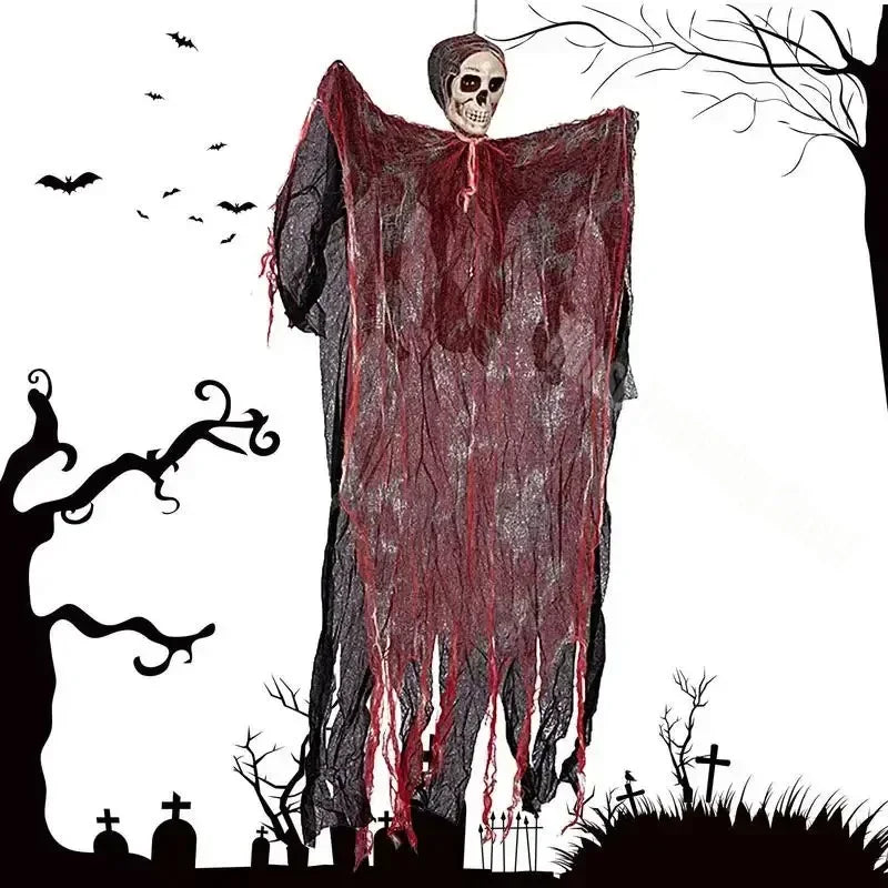 10/8/4/2/1PC Halloween Garden Decor Scary Hanging Ghost Skeleton Skull Grim Reaper Outdoor Haunted House Spooky Party Supplies