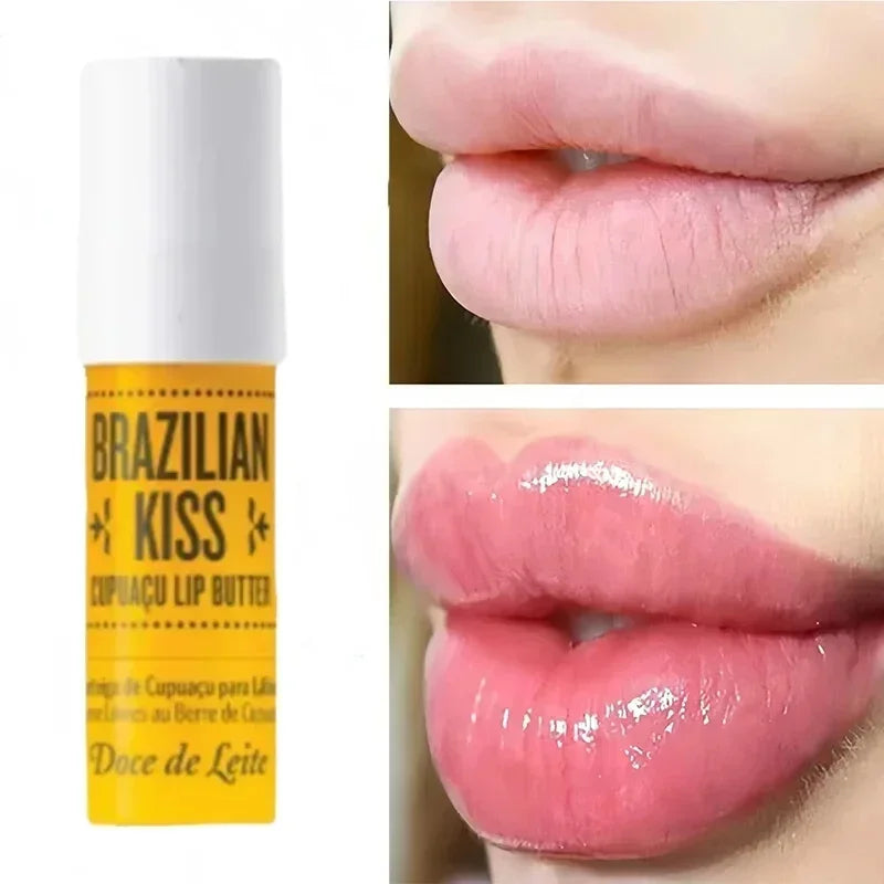 Lip Balm Brazil Kiss Lip Gloss Long Lasting Moisturize Lipstick Anti Drying Reducing Lip Lines Deep Nourishing Lip Care Makeup