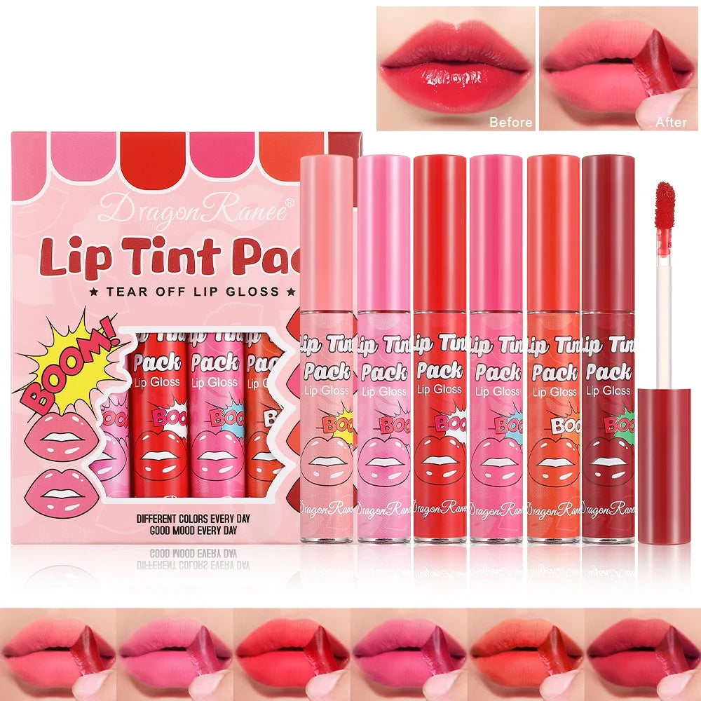Lápiz labial desprendible Lápiz labial hidratante y humectante Lápiz labial Película de lápiz labial Lápiz labial desprendible Lápiz labial impermeable y de color sólido Estuche de lápiz labial