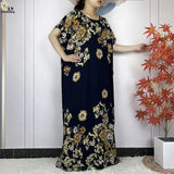 2024 Latest Muslim Sets Women Clothing Cotton Floral Loose Dashiki Long Dress African Abaya Dubai Traditional Islamic Clothing - Lootquake
