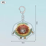 Funny Banana Cat Key Chain Creative Acrylic Happy Cats Schoolbag Pendant Bag Accessories DIY Mobile phone Lanyard Student Gift - Lootquake