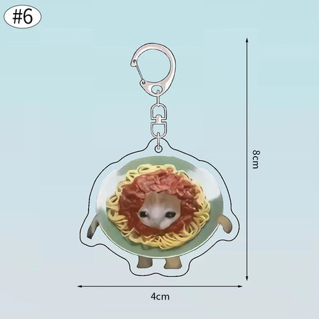Funny Banana Cat Key Chain Creative Acrylic Happy Cats Schoolbag Pendant Bag Accessories DIY Mobile phone Lanyard Student Gift - Lootquake