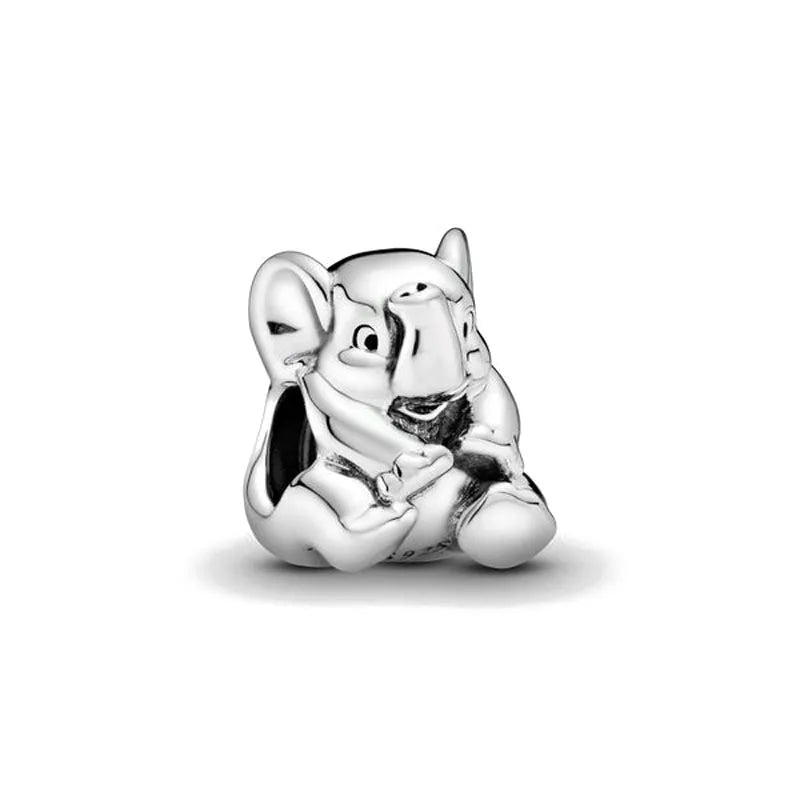 Nuevo dije de rana perezosa de plata 925 con forma de animal, pato, cerdo, oso, compatible con pulsera original, decoración, colgante para mujer, regalo de joyería