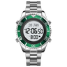 Reloj digital SKMEI 2141 de acero inoxidable con brújula para oración musulmana, alarma Adhan, Hijri, islámico, con luz de fondo