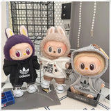 Vêtements de poupée Labubu, ensemble sweat à capuche et pantalon tendance, accessoires pour poupées Labubu Idol V1 V2, peluche universelle de 15/17 cm