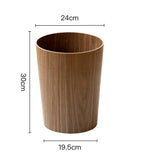 Wooden Style Minimalist Wooden Trash Bin Creative Home Homestay Hotel Living Room Bedroom with Lid Flip Paper Basket