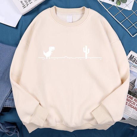 Network Malfunction Little Dinosaur Sweatshirts Men Women Casual Hoody Hip Hop Comfortable Streetwear Loose Warm Clothes Hoodies - Lootquake
