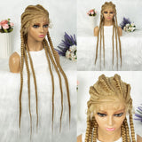 36" Blonde Knotless Box & Cornrow Braids Wig | Lace Front