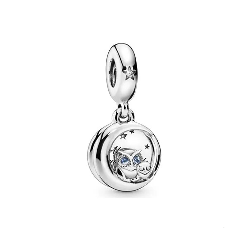 Nuevo dije de rana perezosa de plata 925 con forma de animal, pato, cerdo, oso, compatible con pulsera original, decoración, colgante para mujer, regalo de joyería