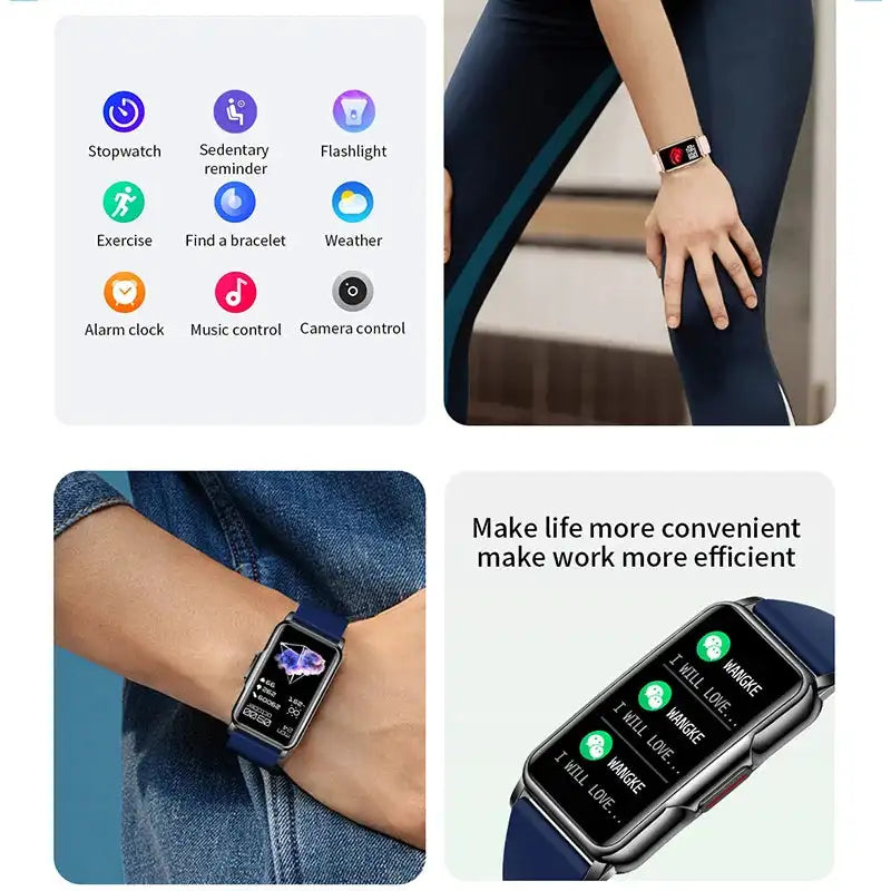 For Android IOS Smart Bracelet Women Smartwatch Men Heart Rate Blood Oxygen Waterproof Sport Smart Band Watch For Ladies +Gift - Lootquake