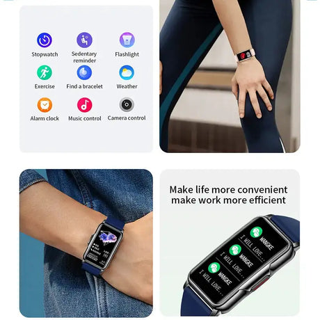 For Android IOS Smart Bracelet Women Smartwatch Men Heart Rate Blood Oxygen Waterproof Sport Smart Band Watch For Ladies +Gift - Lootquake