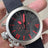 Mens Mechanical Automatic U Black Wristwatch Stainless Steel Rubber White Blue Left Hook Big Boat Watch 50mm - Lootquake