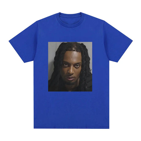 Rapper Playboi Carti Mugshot Graphic T-shirt Men's Fashion Vintage Hip Hop T Shirt Casual Cotton Short Sleeve Oversized T-Shirts - Lootquake