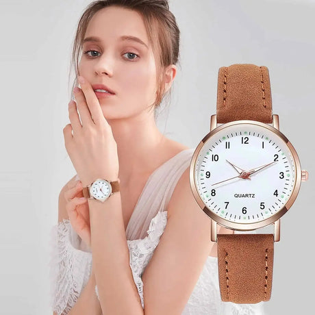 Reloj Mujer Fashion Watch for Women Leather Belt Watches Ladies Luxury Analog Quartz Luminous Wristwatch Clock Relogio Feminino - Lootquake