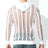Men Mesh Shirt Transparent Long Sleeve Men Clothing Sexy Solid Party Nightclub Hooded Tops - Lootquake