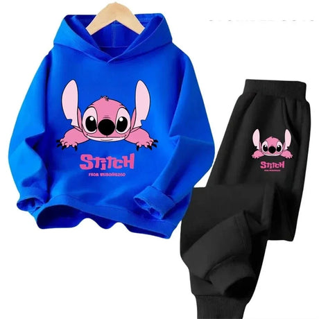 Children Hoodies Stitch Kawaii Fashion Pullover Sweatshirt Anime Trucksuit Manga Cartoons Girls Boy Kids Autumn Casual Clothes - Lootquake