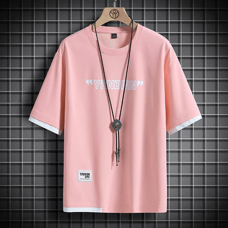Hip Hop Loose Mens Streetwear T-shirts Casual Classic 2023 Summer Short Sleeves Black White Tshirt Tees Plus Oversize 5XL 6XL - Lootquake