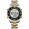 Reloj digital SKMEI 2141 de acero inoxidable con brújula para oración musulmana, alarma Adhan, Hijri, islámico, con luz de fondo