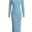 2024 Spring/Summer Knitted Dress Slim Fit Fashion Casual Women's Lapel Long sleeved Dress Concave Stripe Solid Color Long Dress - Lootquake