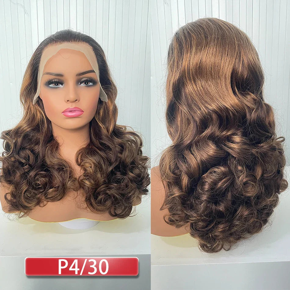 100% Human Hair | Highlight | Ombre | Double Drawn | Brazilian | Remy | Bouncy Body Wave | Full Fumi | Bouncy Weave | Wavy Hair Lace Wigs