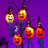 Décoration d'Halloween à suspendre, citrouille lumineuse, magicien, déguisement pour enfants, accessoires de fête effrayants, vitrine européenne, décoration de vacances