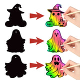 Adhesive Wallpaper for Wall Halloween Ghost, Scary Scratch Art DIY Decals for Haunted House Party Supplies Home Decor