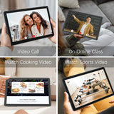 Tablette VASOUN Android 14 10,1", 12 Go (6+6 extensibles) RAM, 128 Go ROM, Octa Core, double SIM 4G débloquée avec Wi-Fi 2,4G/5G GPS