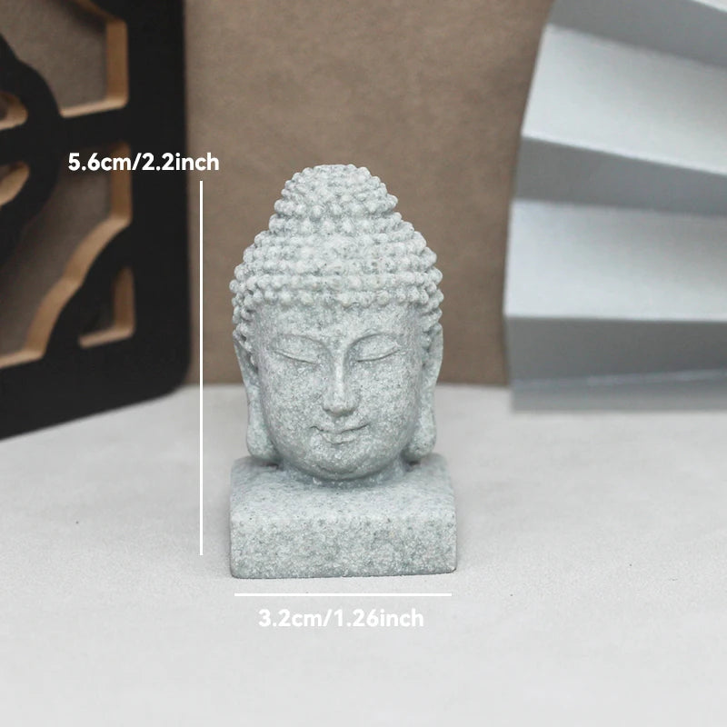 Buddha Stone Statue Little Buddhist Monks Tibetan Buddhism Figurines Zen Garden Ornament Meditation Home Aquarium Decoration