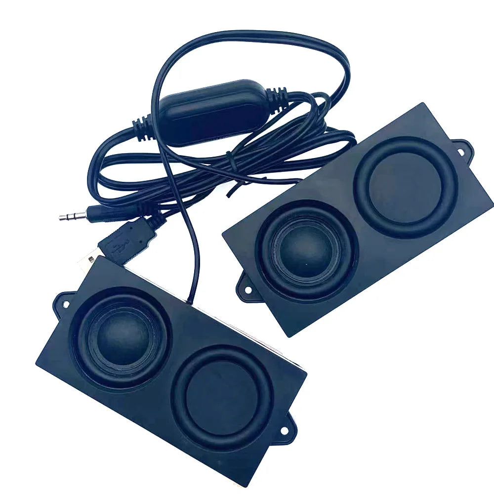 Altavoz Bluetooth portátil, altavoz estéreo USB multimedia, mini reproductor de música con sonido envolvente y graves para PC, portátiles, portátiles y móviles.