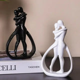 Escultura contemporánea "Abrazo": elegante pieza de arte abstracto para una elegante sala de estar y decoración del hogar.