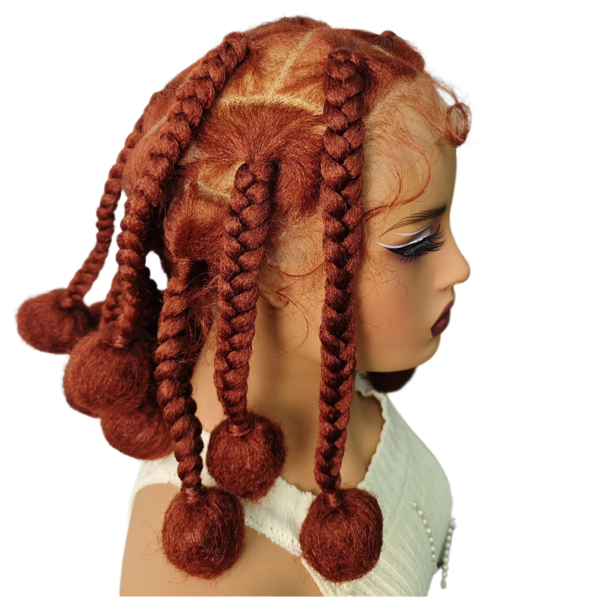 12 Inch Natural Color Synthetic Braided Wig | Transparent Lace Front Knotless Box Braids with Baby Hair for Black Women