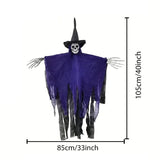 Halloween Skeleton Ghost Hanging Decor,Scary Flying Ghost with Wizard Hat for Haunted House Decor, Patio Porch Skull Prop
