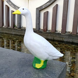 Resin Goose Figurine Lifelike Exquisite Craft Goose Statue Sculpture Ornament for Home Garden Porches Decoration
