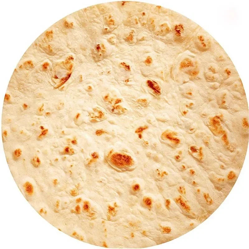 Fun Realistic Blanket for Kids and Adult, Tortilla, Pizza, Burrito, Bread, Cake, Giant Food Pattern, Tasty Flannel Throw